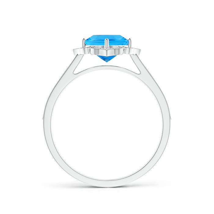 AAAA - Swiss Blue Topaz / 1.22 CT / 14 KT White Gold