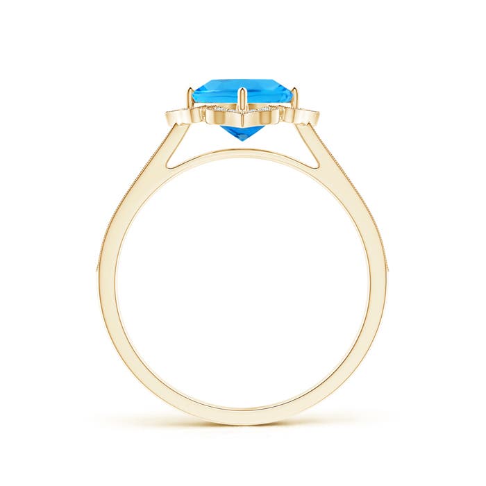 AAAA - Swiss Blue Topaz / 1.22 CT / 14 KT Yellow Gold