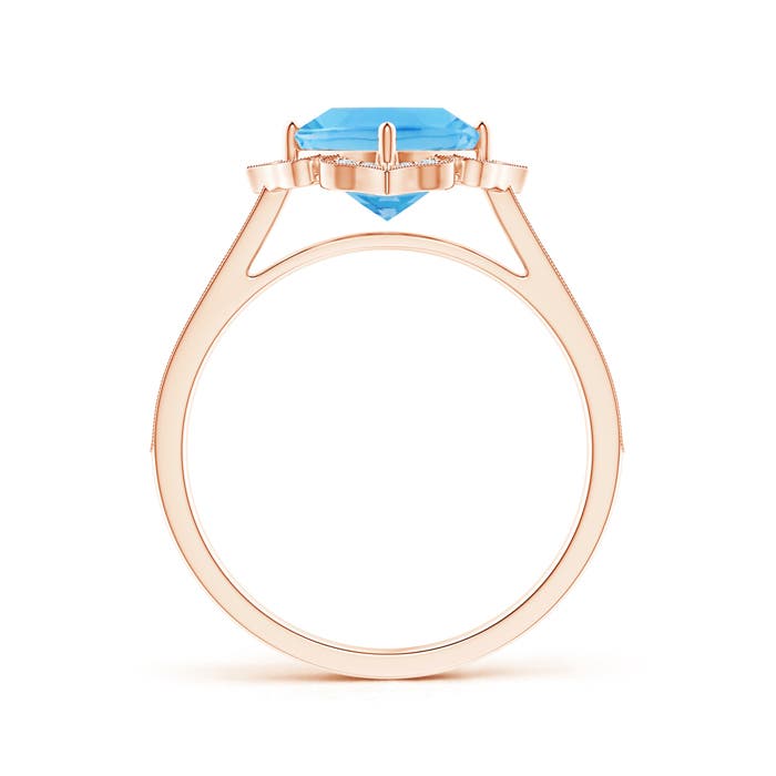 A - Swiss Blue Topaz / 2.02 CT / 14 KT Rose Gold