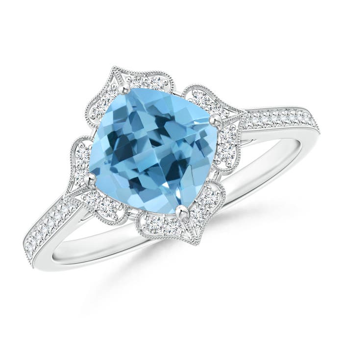 A - Swiss Blue Topaz / 2.02 CT / 14 KT White Gold