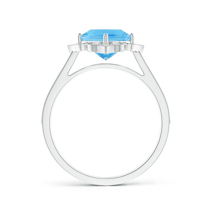 A - Swiss Blue Topaz / 2.02 CT / 14 KT White Gold