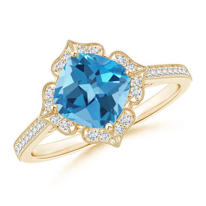 AA - Swiss Blue Topaz / 2.02 CT / 14 KT Yellow Gold