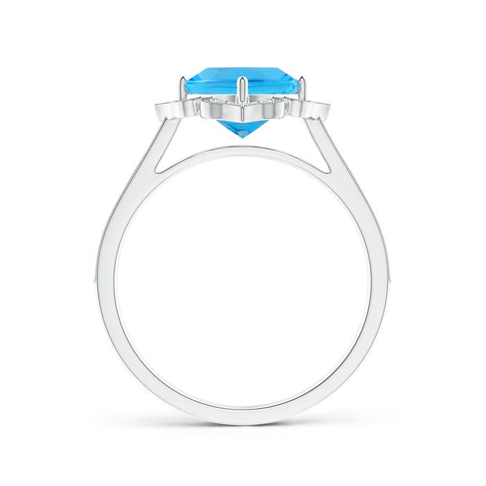 AAA - Swiss Blue Topaz / 2.02 CT / 14 KT White Gold