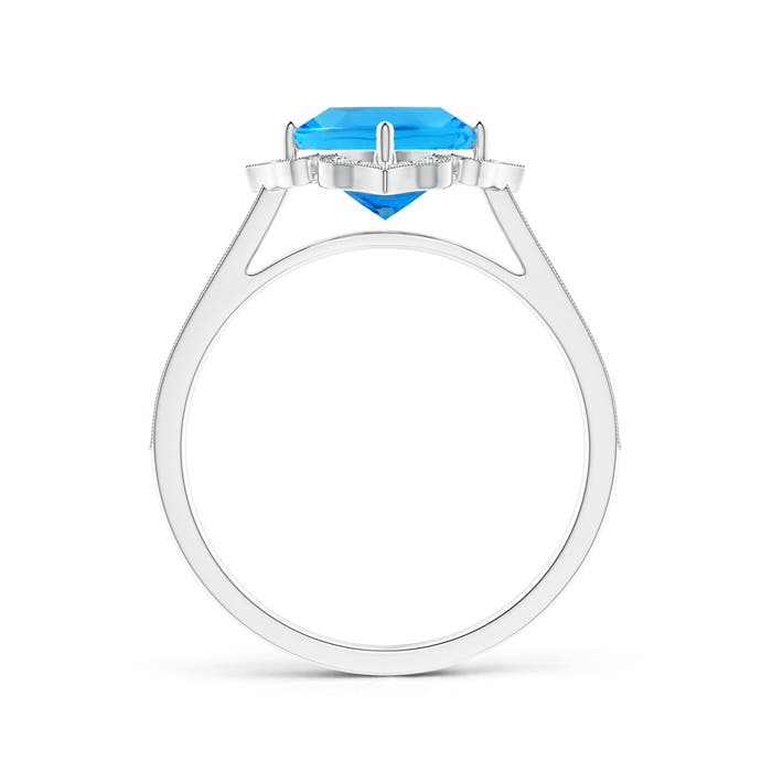 AAAA - Swiss Blue Topaz / 2.02 CT / 14 KT White Gold