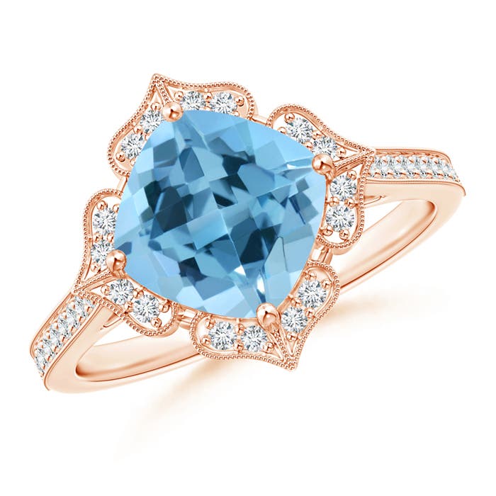 A - Swiss Blue Topaz / 2.7 CT / 14 KT Rose Gold