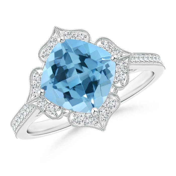 A - Swiss Blue Topaz / 2.7 CT / 14 KT White Gold