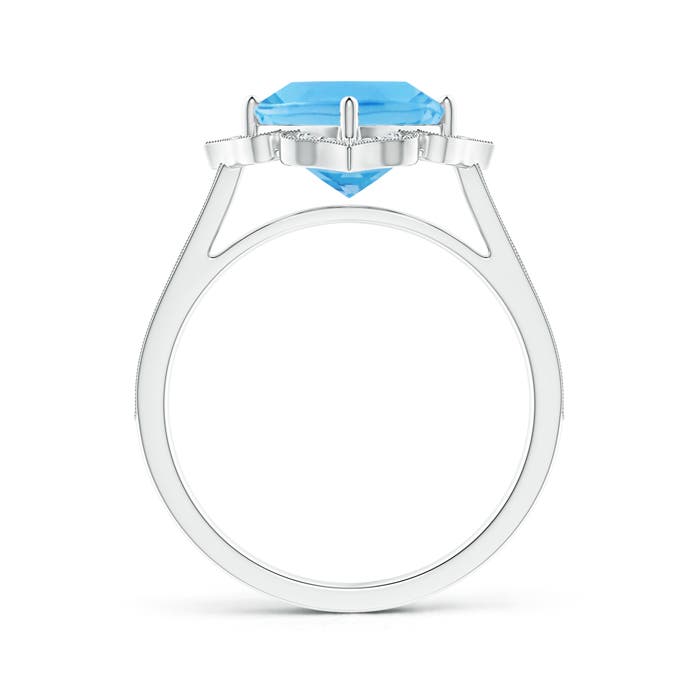 A - Swiss Blue Topaz / 2.7 CT / 14 KT White Gold