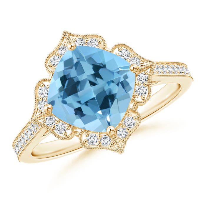 A - Swiss Blue Topaz / 2.7 CT / 14 KT Yellow Gold