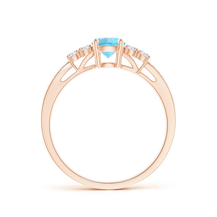 A - Swiss Blue Topaz / 0.8 CT / 14 KT Rose Gold