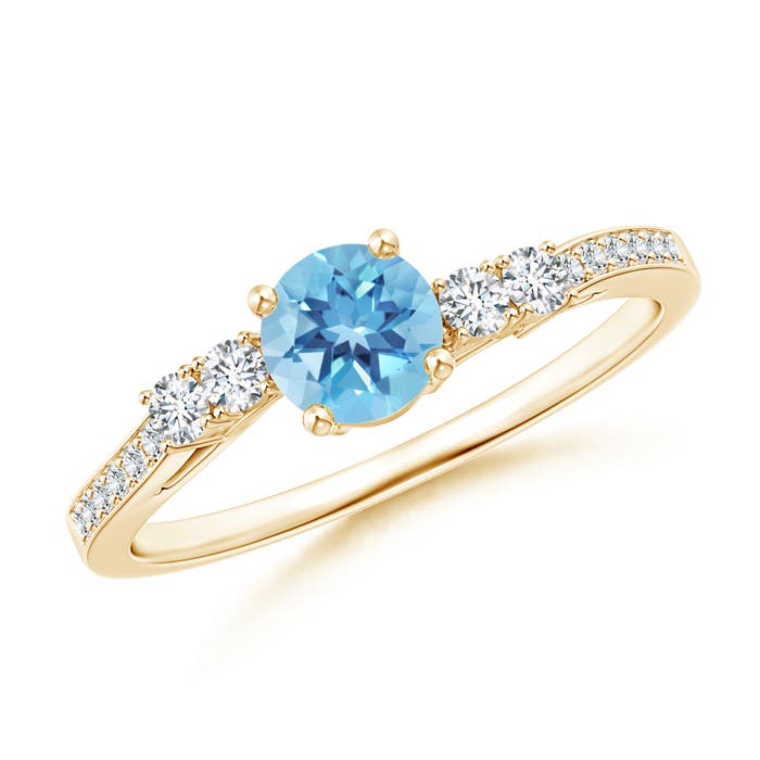 A - Swiss Blue Topaz / 0.8 CT / 14 KT Yellow Gold