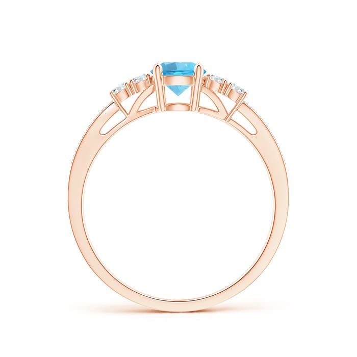 AA - Swiss Blue Topaz / 0.8 CT / 14 KT Rose Gold