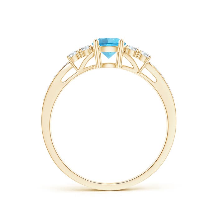 AA - Swiss Blue Topaz / 0.8 CT / 14 KT Yellow Gold