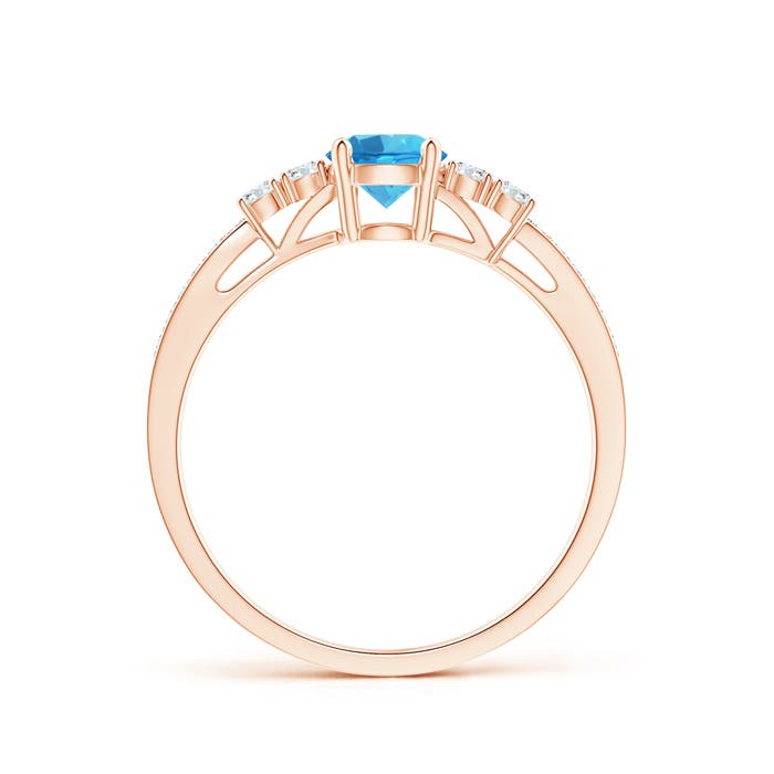 AAAA - Swiss Blue Topaz / 0.8 CT / 14 KT Rose Gold