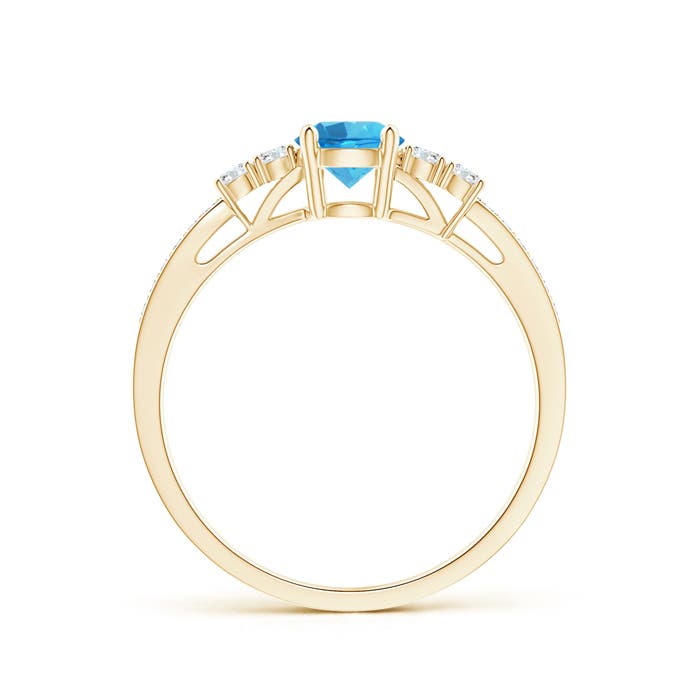 AAAA - Swiss Blue Topaz / 0.8 CT / 14 KT Yellow Gold