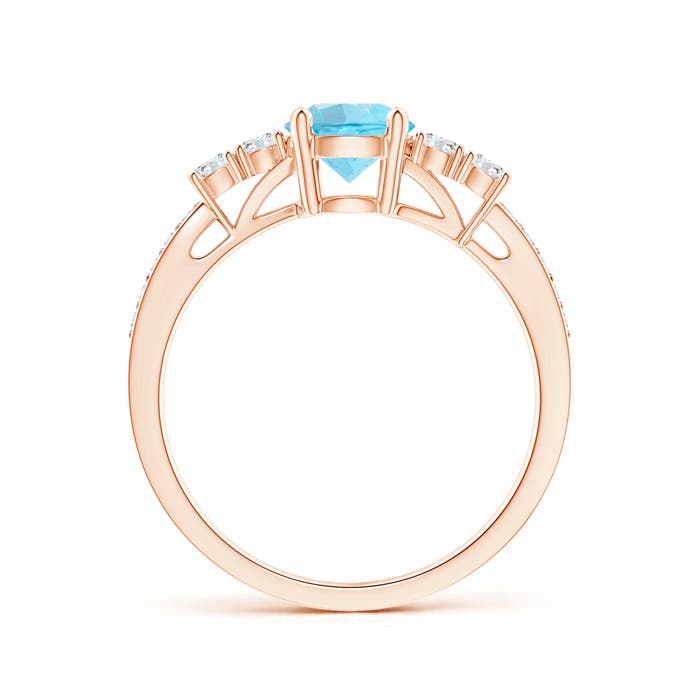 A - Swiss Blue Topaz / 1.26 CT / 14 KT Rose Gold