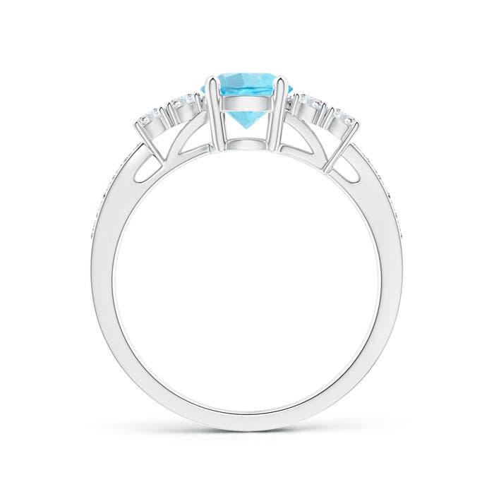 A - Swiss Blue Topaz / 1.26 CT / 14 KT White Gold