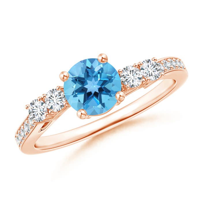 AA - Swiss Blue Topaz / 1.26 CT / 14 KT Rose Gold