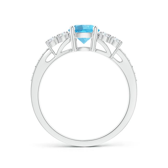 AA - Swiss Blue Topaz / 1.26 CT / 14 KT White Gold