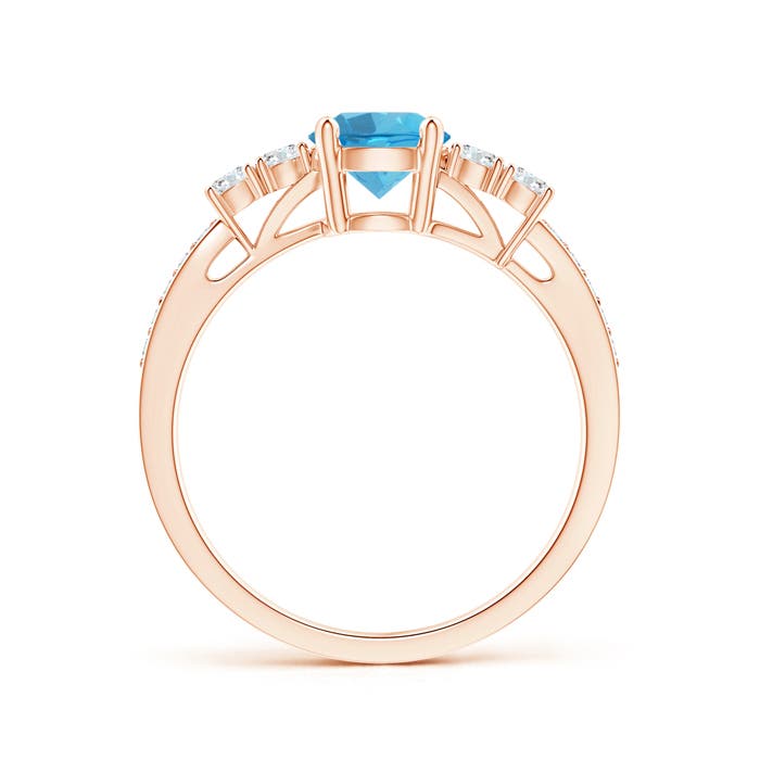 AAA - Swiss Blue Topaz / 1.26 CT / 14 KT Rose Gold