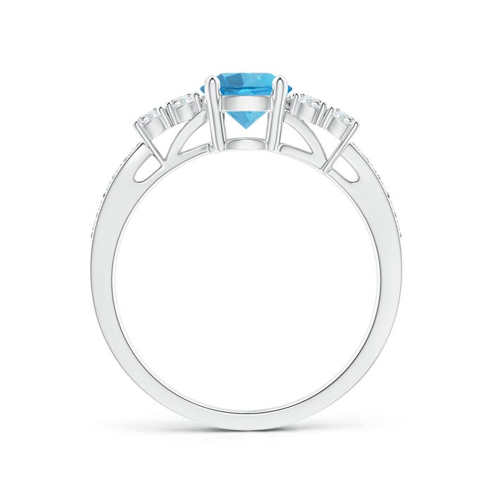 AAA - Swiss Blue Topaz / 1.26 CT / 14 KT White Gold