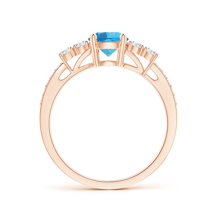 AAAA - Swiss Blue Topaz / 1.26 CT / 14 KT Rose Gold