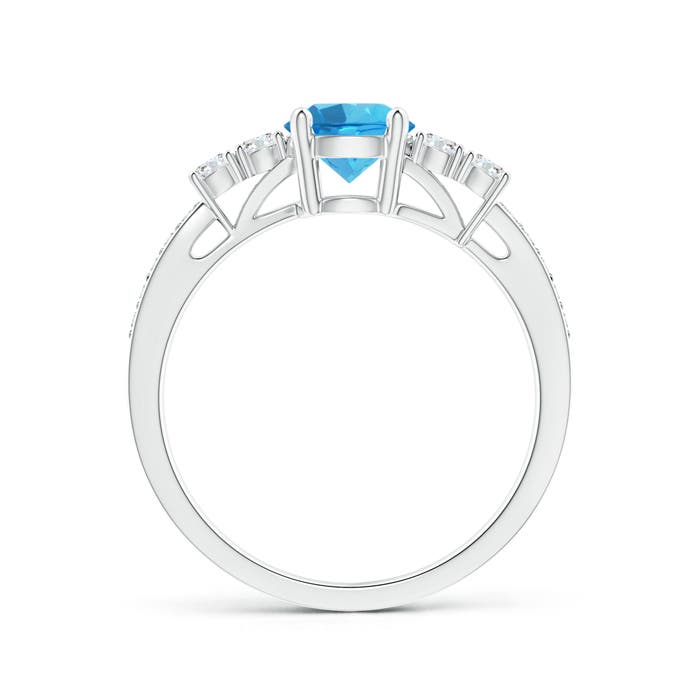 AAAA - Swiss Blue Topaz / 1.26 CT / 14 KT White Gold