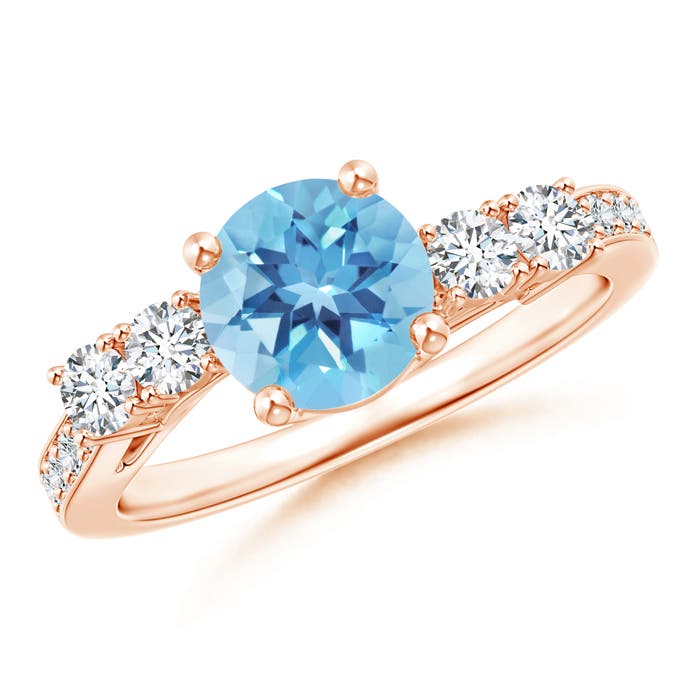 A - Swiss Blue Topaz / 1.99 CT / 14 KT Rose Gold