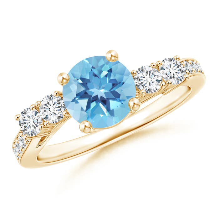 A - Swiss Blue Topaz / 1.99 CT / 14 KT Yellow Gold