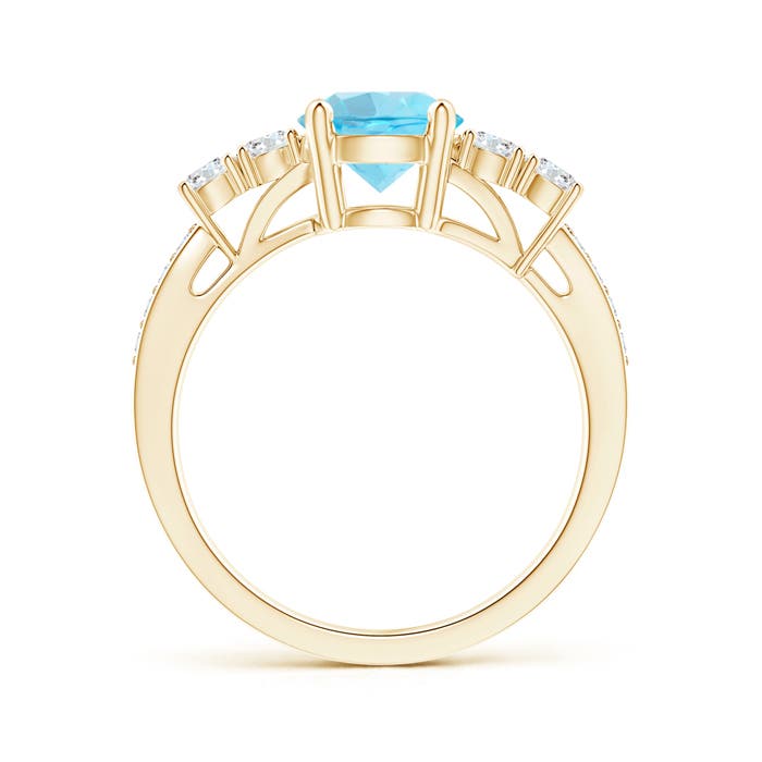 A - Swiss Blue Topaz / 1.99 CT / 14 KT Yellow Gold