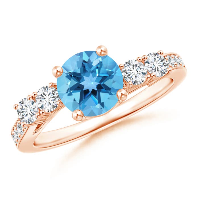 AA - Swiss Blue Topaz / 1.99 CT / 14 KT Rose Gold