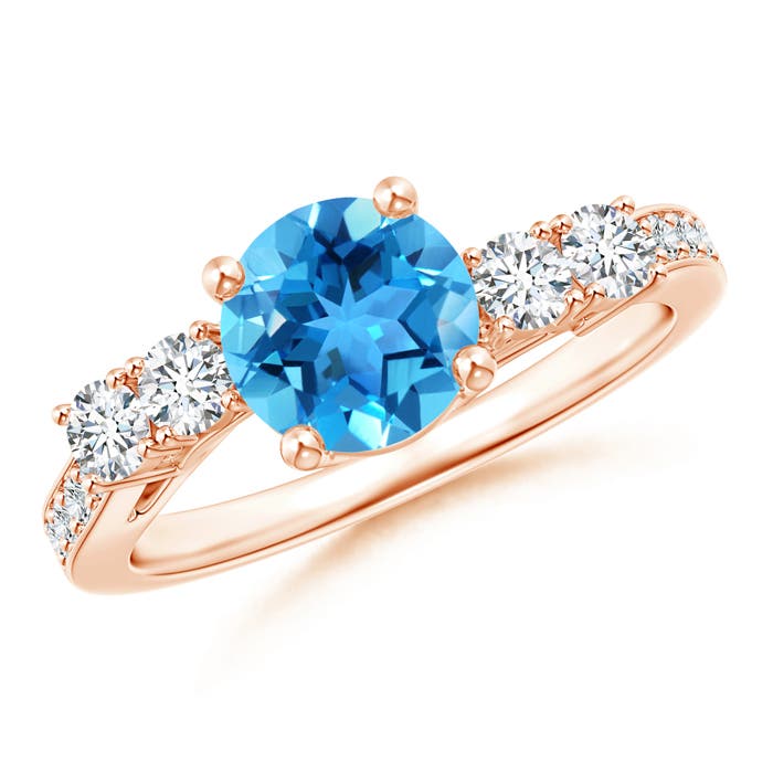 AAA - Swiss Blue Topaz / 1.99 CT / 14 KT Rose Gold