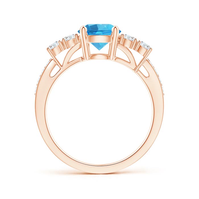 AAAA - Swiss Blue Topaz / 1.99 CT / 14 KT Rose Gold