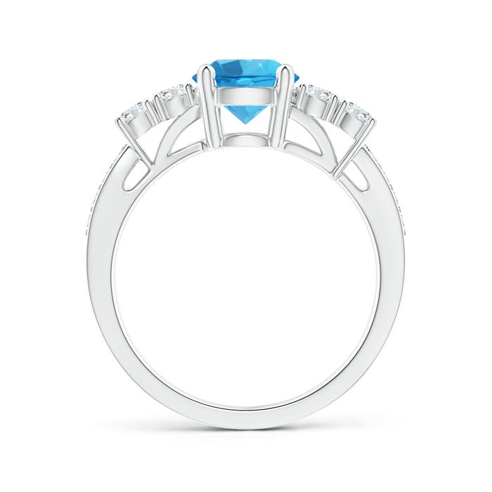 AAAA - Swiss Blue Topaz / 1.99 CT / 14 KT White Gold