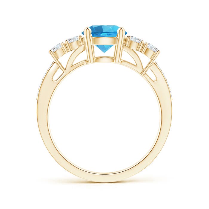 AAAA - Swiss Blue Topaz / 1.99 CT / 14 KT Yellow Gold