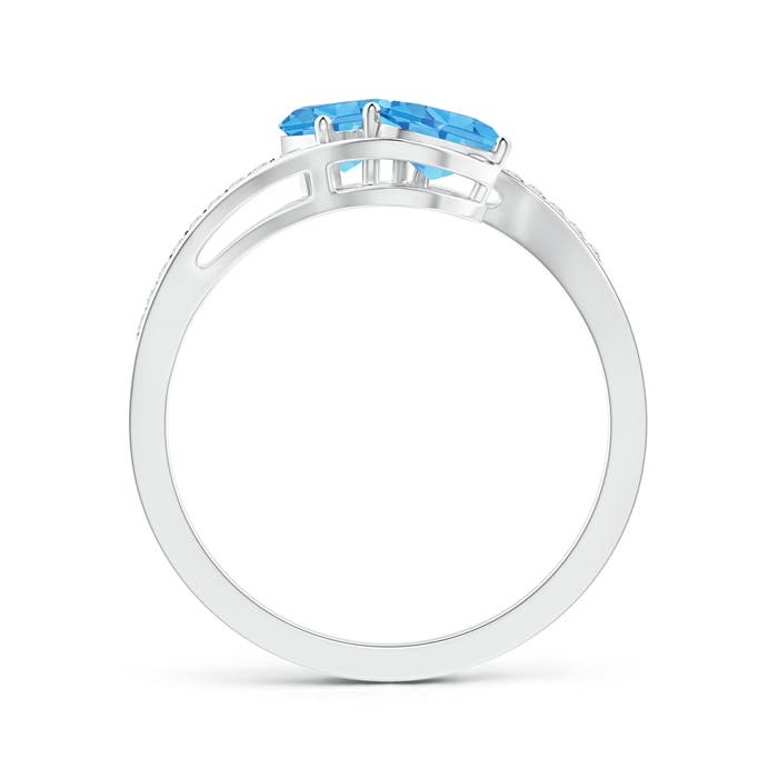 AAA - Swiss Blue Topaz / 1.27 CT / 14 KT White Gold