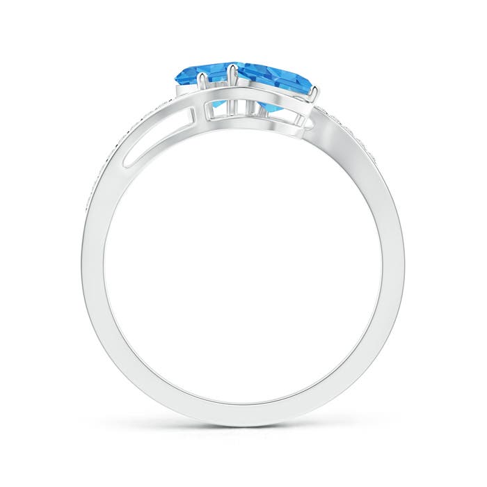 AAAA - Swiss Blue Topaz / 1.27 CT / 14 KT White Gold