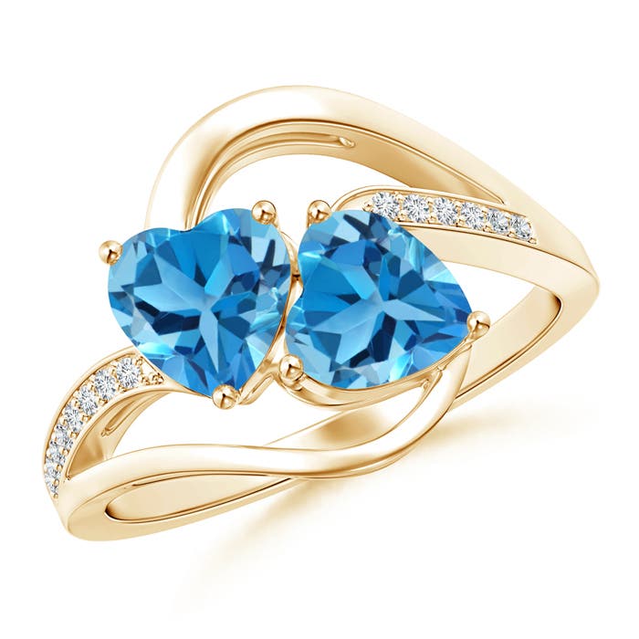 AAA - Swiss Blue Topaz / 1.91 CT / 14 KT Yellow Gold