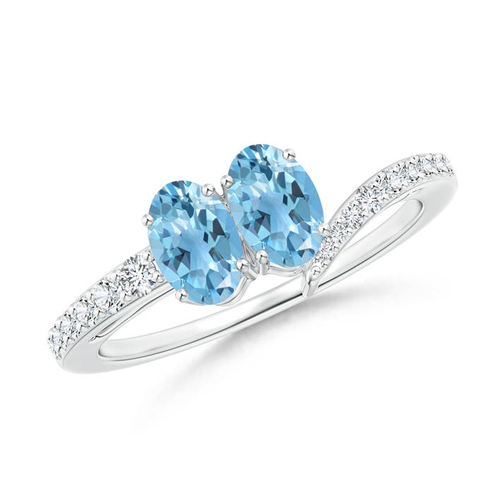 A - Swiss Blue Topaz / 1.25 CT / 14 KT White Gold