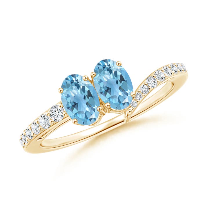 A - Swiss Blue Topaz / 1.25 CT / 14 KT Yellow Gold