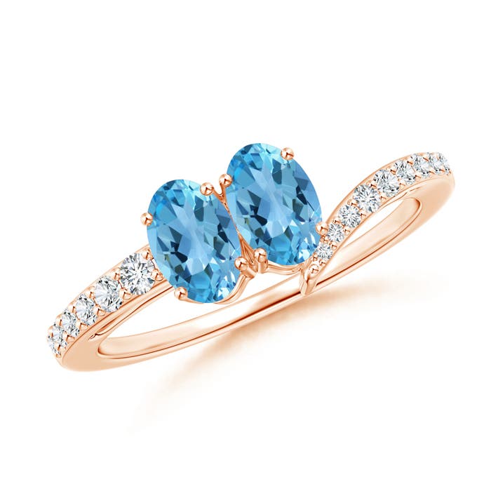 AA - Swiss Blue Topaz / 1.25 CT / 14 KT Rose Gold