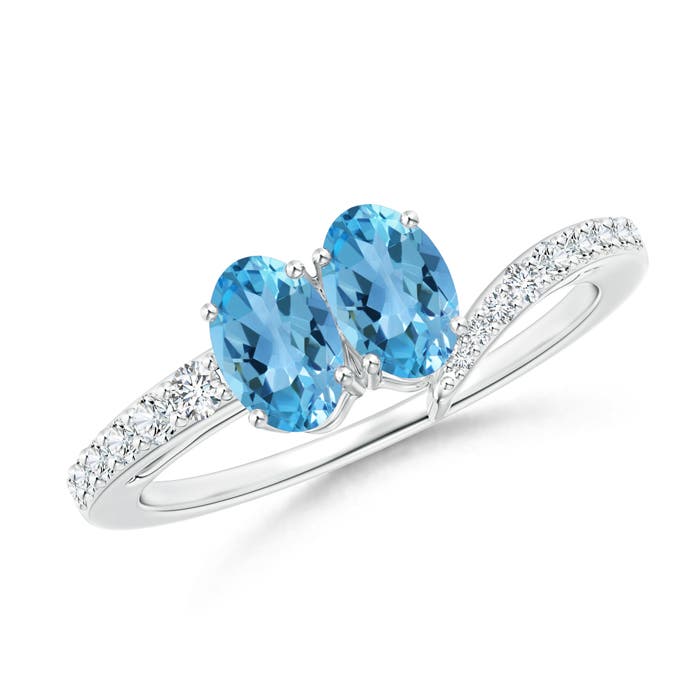 AA - Swiss Blue Topaz / 1.25 CT / 14 KT White Gold