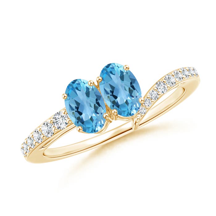 AA - Swiss Blue Topaz / 1.25 CT / 14 KT Yellow Gold