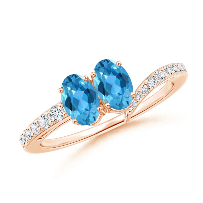 AAA - Swiss Blue Topaz / 1.25 CT / 14 KT Rose Gold