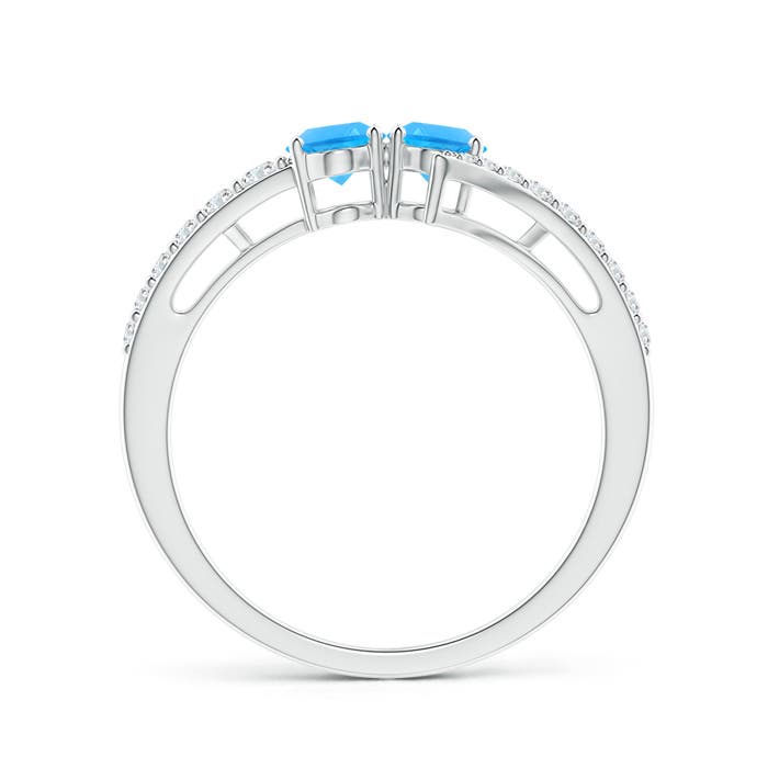 AAAA - Swiss Blue Topaz / 1.25 CT / 14 KT White Gold