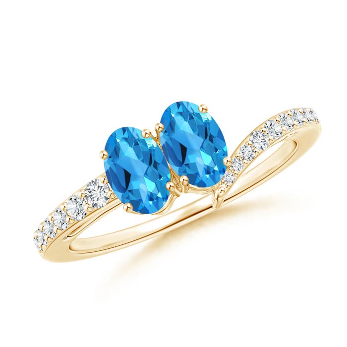 AAAA - Swiss Blue Topaz / 1.25 CT / 14 KT Yellow Gold