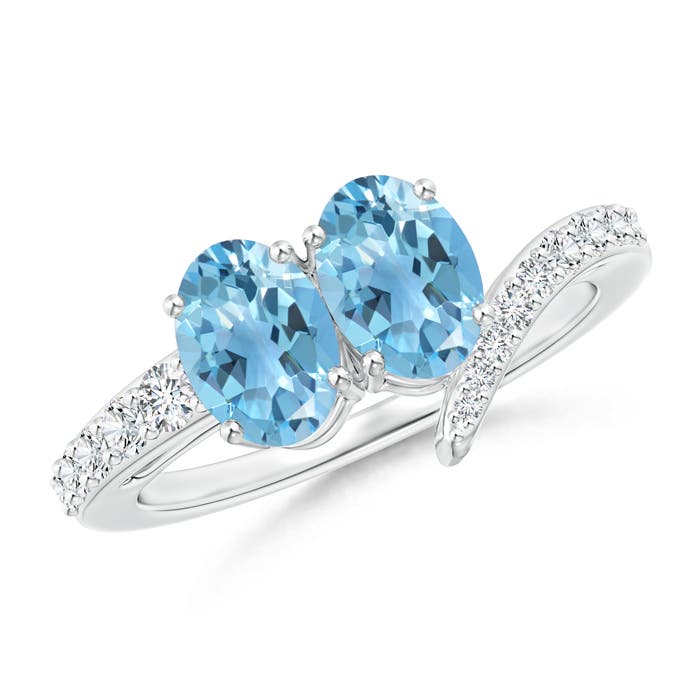 A - Swiss Blue Topaz / 2.15 CT / 14 KT White Gold