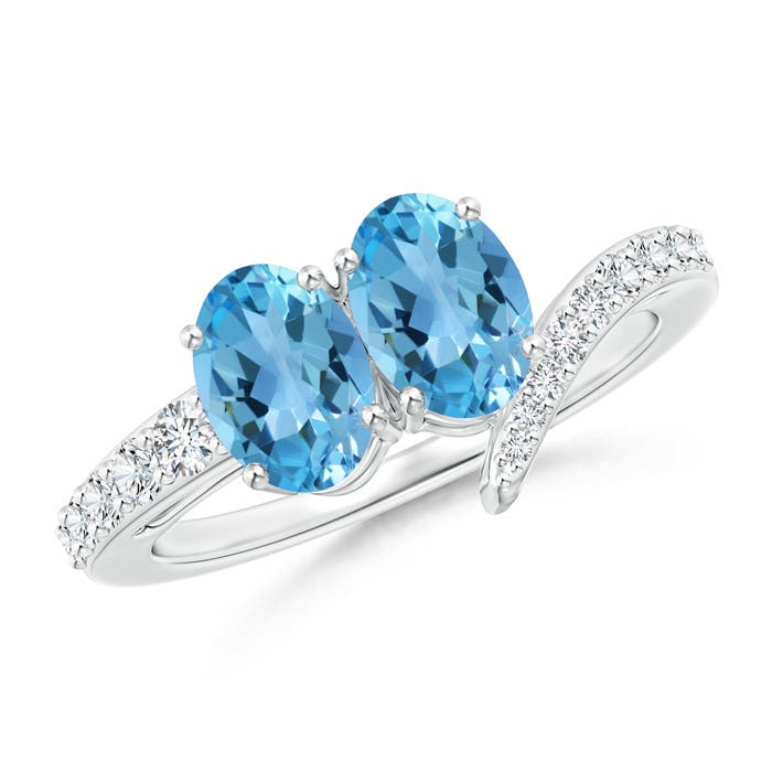 AA - Swiss Blue Topaz / 2.15 CT / 14 KT White Gold