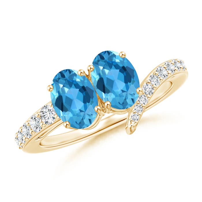 AAA - Swiss Blue Topaz / 2.15 CT / 14 KT Yellow Gold