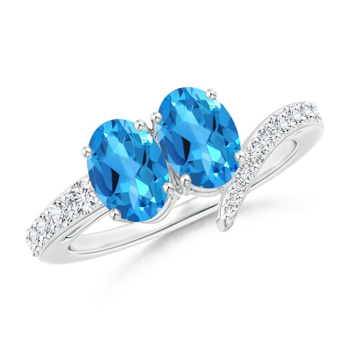 AAAA - Swiss Blue Topaz / 2.15 CT / 14 KT White Gold