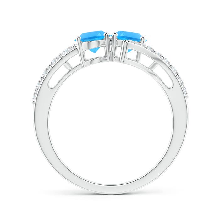 AAAA - Swiss Blue Topaz / 2.15 CT / 14 KT White Gold